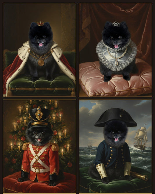 Pet portraits in four costumes